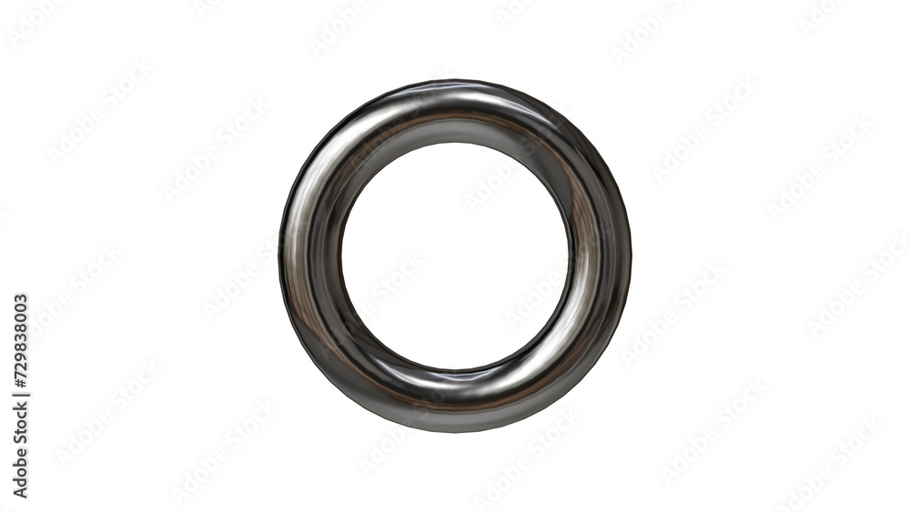 silver chrome metal ring on transparent background, 3d render silver chrome metal ring on transparent background, 3d render