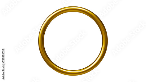 gold metal ring on transparent background, 3d render