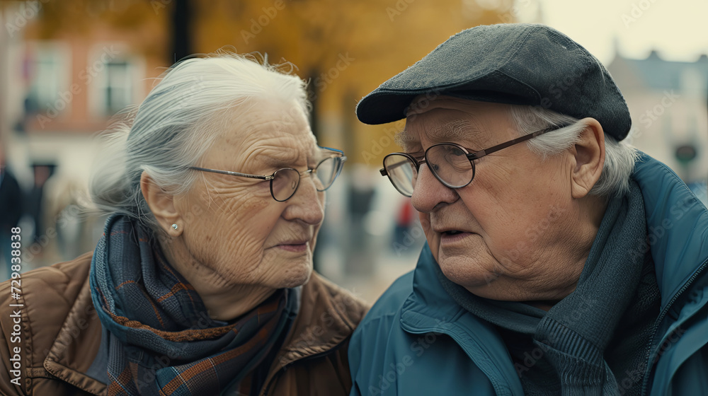 Senior friends enjoying city life together Senior friends enjoying city life together
