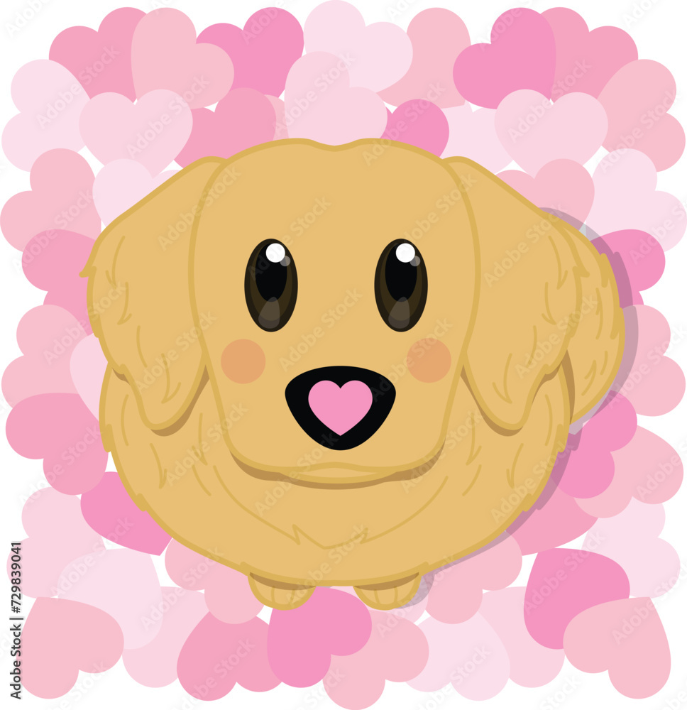 Obraz premium Golden Retriever Valentine's Day, Valentine's Day with Golden Retriever, Golden Retriever love art