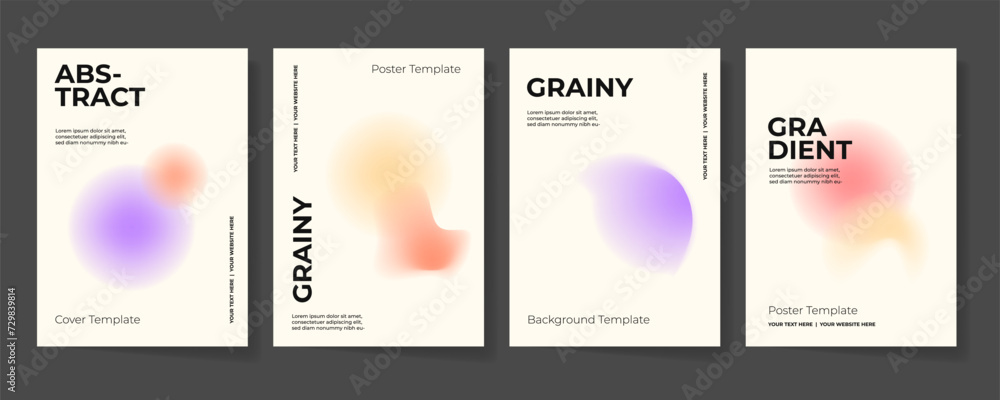 Gradient Cover Collection, Poster Templates. Abstract Poster Set, Blurred Shapes. Minimalist Brochure Flyer, Creative Posters for Print and Marketing Promotion. Vertical Banner Set. Magazine Design