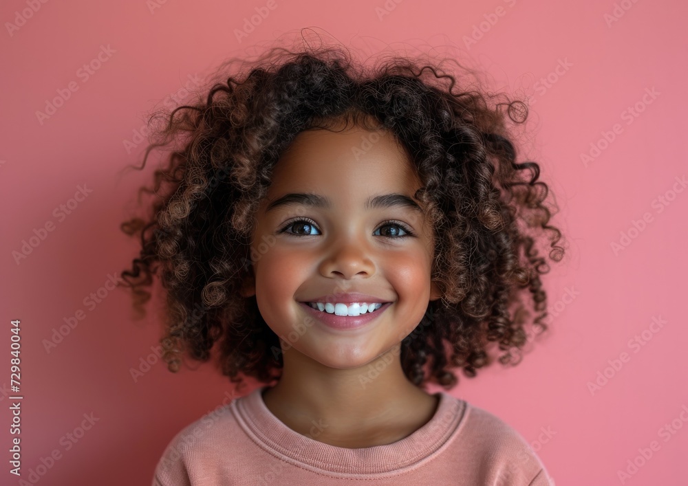 little African American girl with colorful sweatshirt in professional colorful photo studio background little African American girl with colorful sweatshirt in professional colorful photo studio background