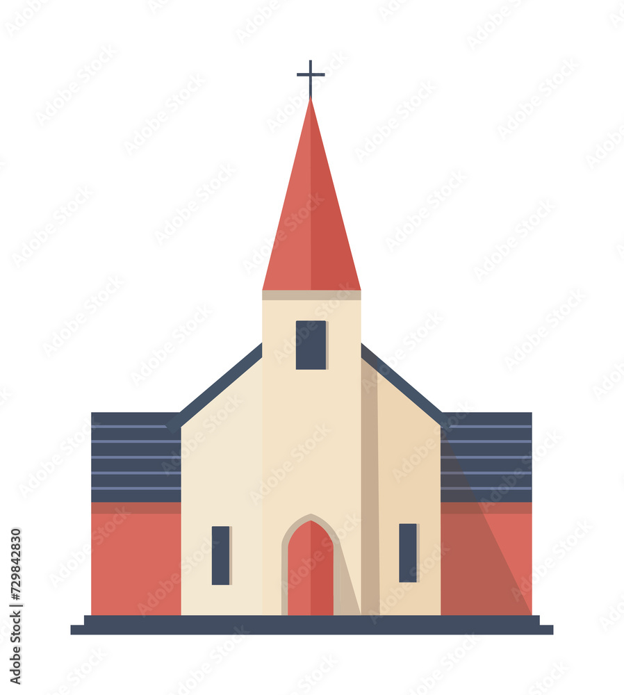 minimal church building architecture illustration
