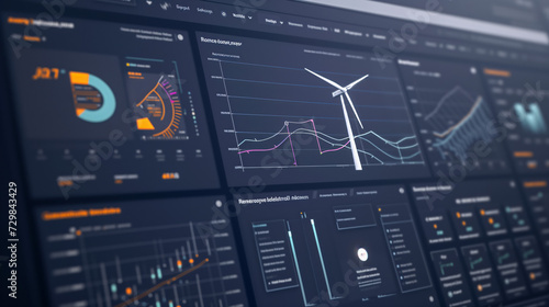 Wind Turbine Energy Data Analytics Dashboard Interface 