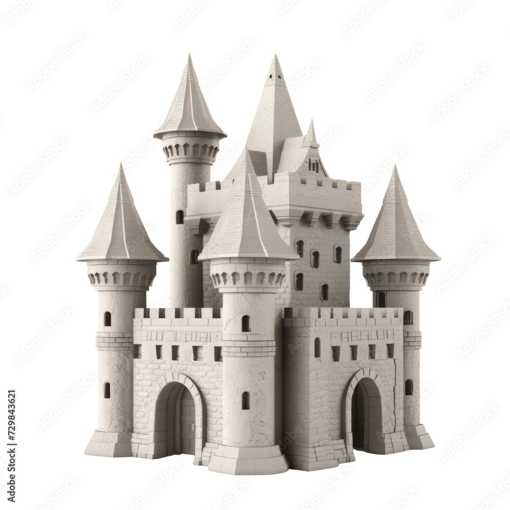 Toy castle PNG Cutout, Generative AI Toy castle PNG Cutout, Generative AI