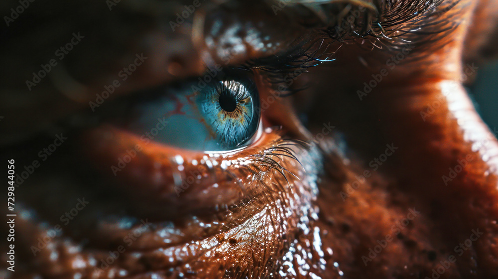 A man's stern gaze. Close-up. The face and eyes of a confident man. Business concept. A man's stern gaze. Close-up. The face and eyes of a confident man. Business concept.