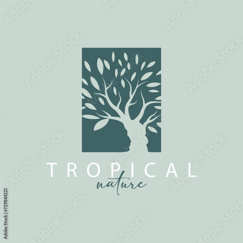 Play tree template illustration tree logo silhouette design plant vector inspiration