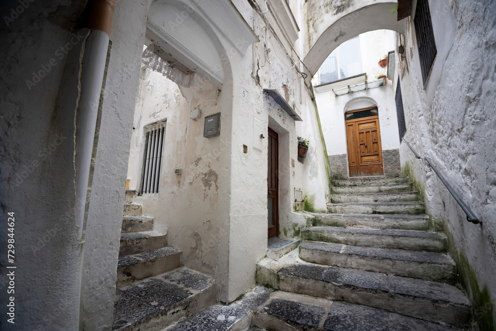 Amalfi, Amalfi coast, Salerno, Italy.
typical narrow street, alley with white walls and steps