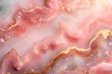 Abstract background with drops of pink gold marble isolated and close-up