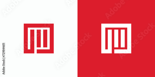 Abstract line vector logo design with the initials of the letters M P forming a clenched fist pose.