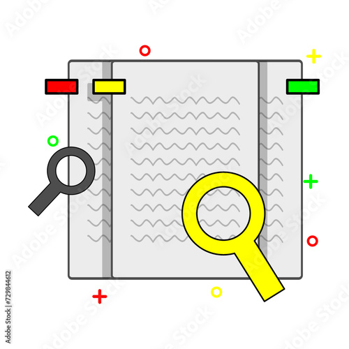 vector design of a digital image looking for a document