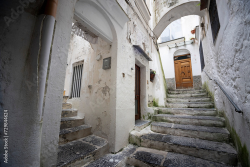 Amalfi  Amalfi coast  Salerno  Italy. typical narrow street  alley with white walls and steps