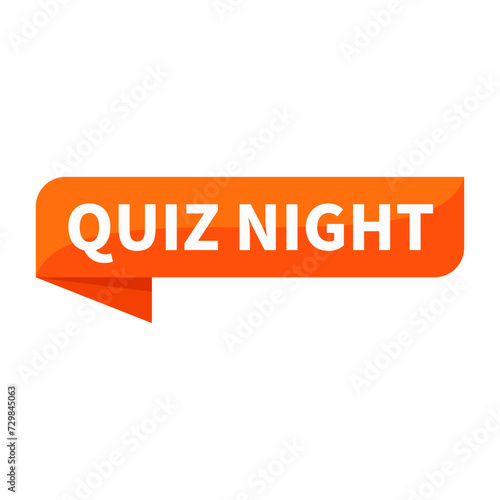 Quiz Night Text In Orange Ribbon Rectangle Shape For Question Answer Information Announcement Promotion Business Marketing Social Media
