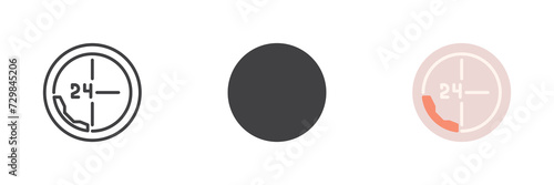 Twenty four hours support different style icon set