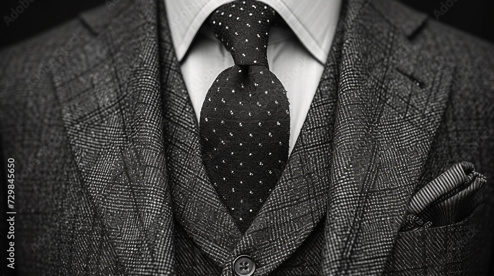 A Man in a Suit With a Tie and Pocket Square - obrazy, fototapety, plakaty 