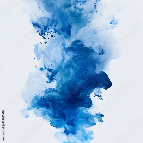 Fluid art of swirling blue hues in a watery medium.