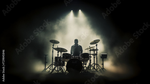 silhouette of a drummer