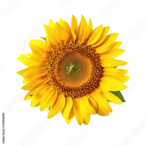 Beautiful sunflower isolated on white.