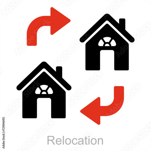 Relocation and house icon concept