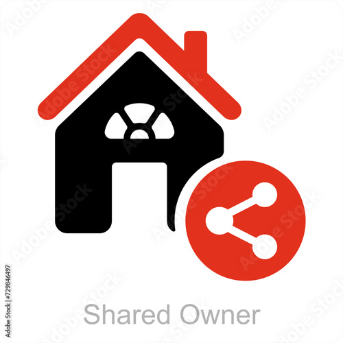 Shared owners and real estate icon concept