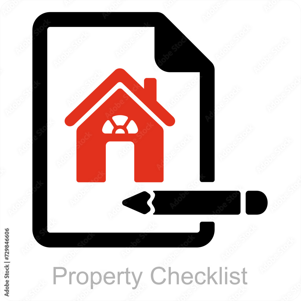 Property Checklist and estate icon concept Property Checklist and estate icon concept