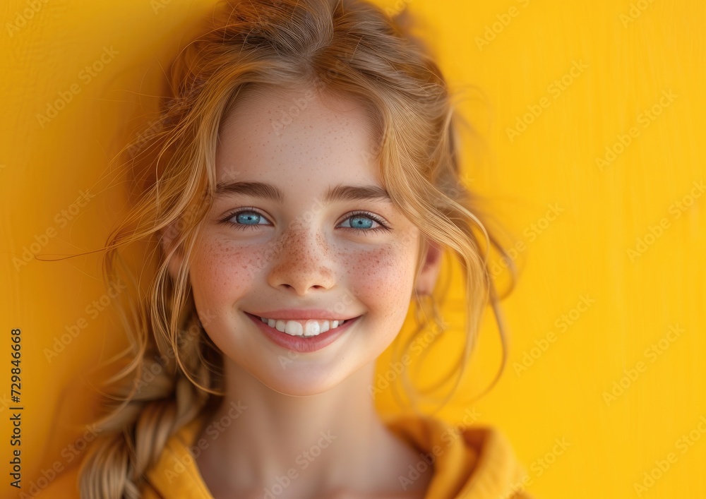 little caucasian girl with colorful sweatshirt in professional colorful photo studio background little caucasian girl with colorful sweatshirt in professional colorful photo studio background