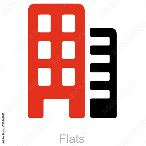 Flats and apartment icon concept