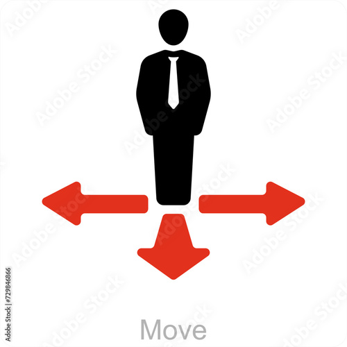 Move and business icon concept