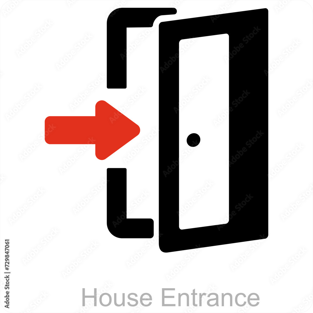 House Entrance and enter icon concept House Entrance and enter icon concept