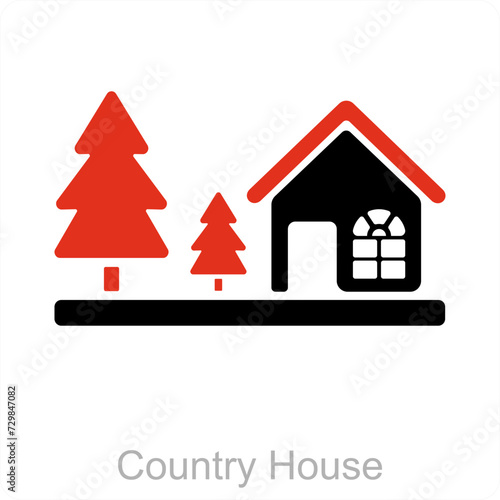 Country House and cottage icon concept