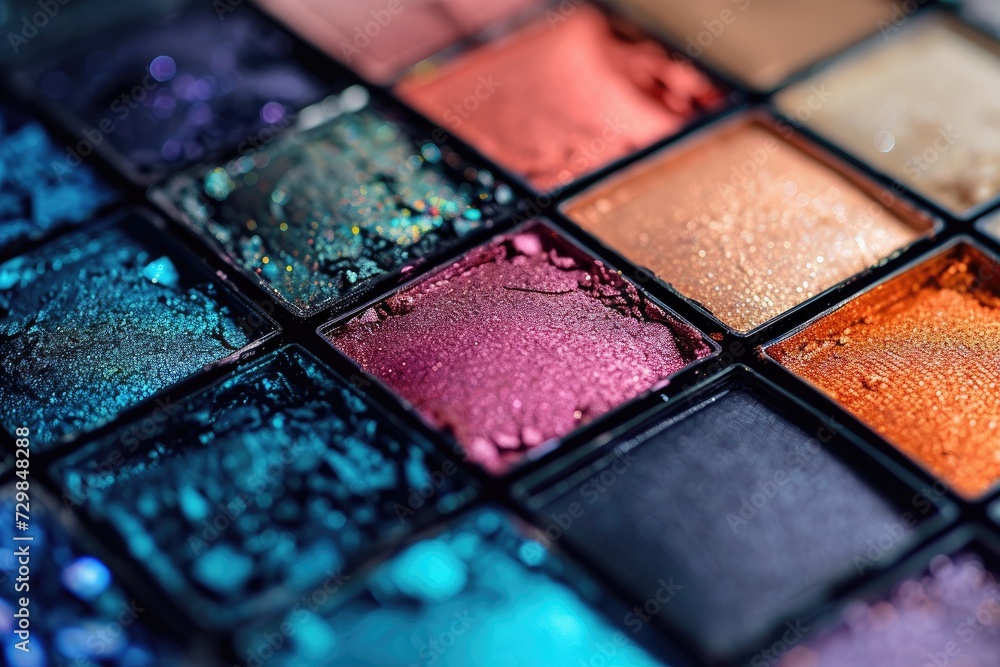 Lots of colorful make-up palettes to give you a really beautiful female face Generative AI Lots of colorful make-up palettes to give you a really beautiful female face Generative AI