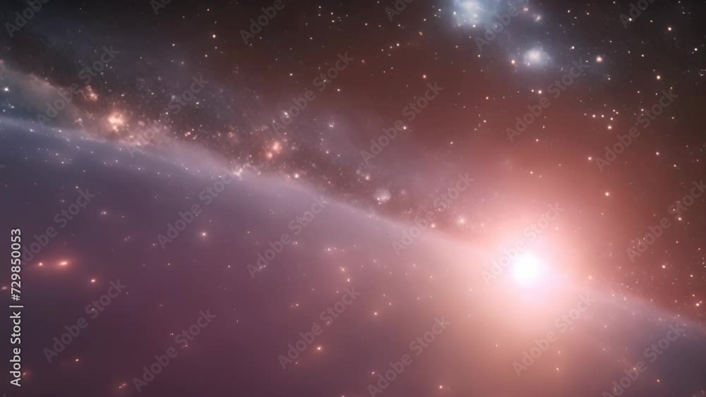 Intense light emanating from the galactic center surrounded by countless shining stars depicts the expanse of the universe.
