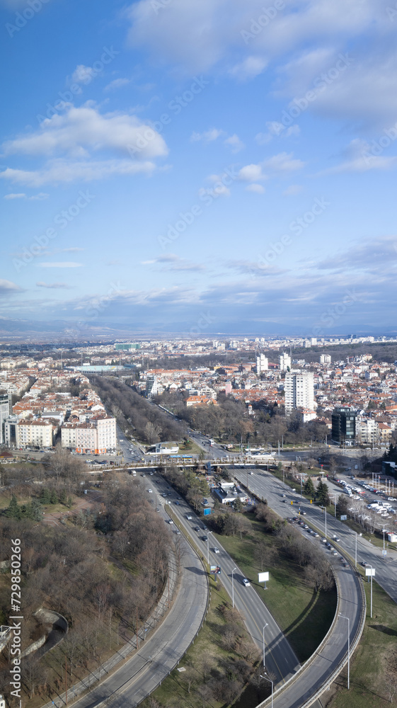 Aerial view of Sofia, Bulgaria