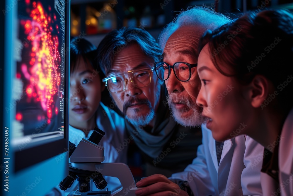 Obraz premium Scientists Engrossed in Advanced Genetic Research