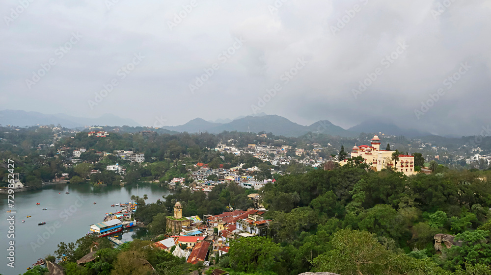 View of Abu From Toad Rock, Mount Abu, Rajasthan, India.