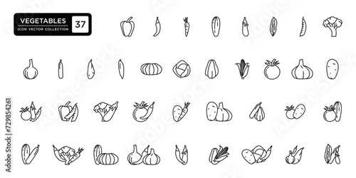 Vegetable icons collection, vector icon templates editable and resizable.