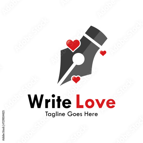 Write love design logo template illustration