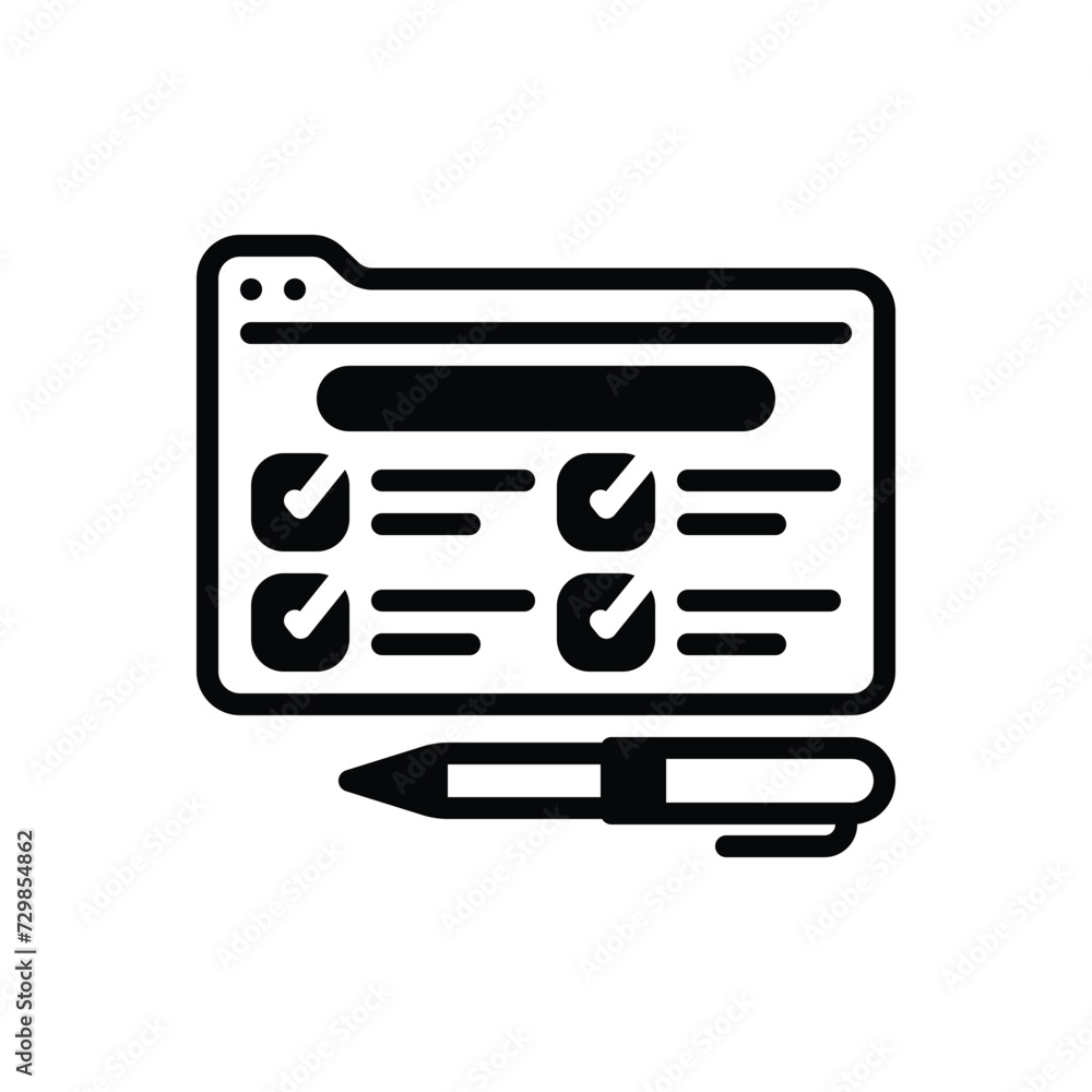 Black solid icon for survey Black solid icon for survey