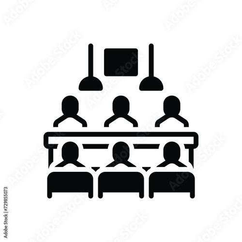 Black solid icon for meeting