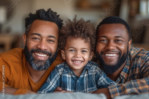 Happy Family Moment Father, Son, and Daughter Smiling for the Camera Generative AI