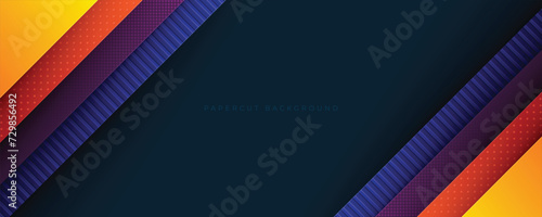 Colorful papercut layers background with different texture design vector