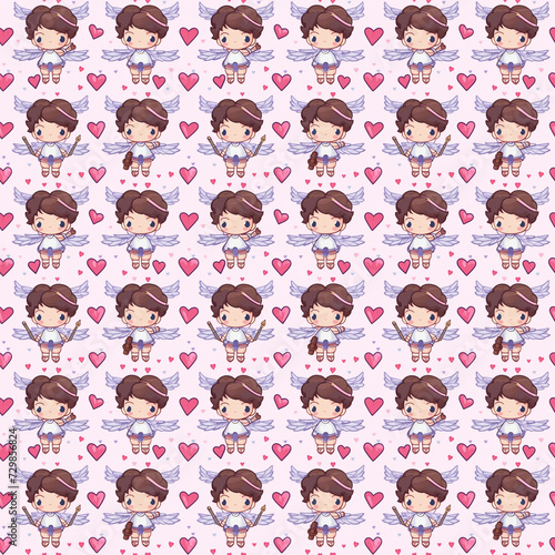 UwU Cute Cupid Girl Tile  photo