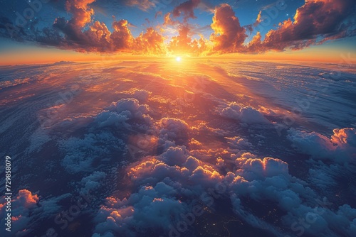 Sunrise in the Clouds A Stunning View of the Sky Generative AI © riya