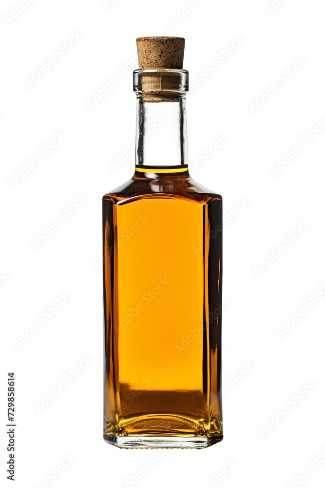 isolated illustration of a bottle of brandy. Created with Generative AI