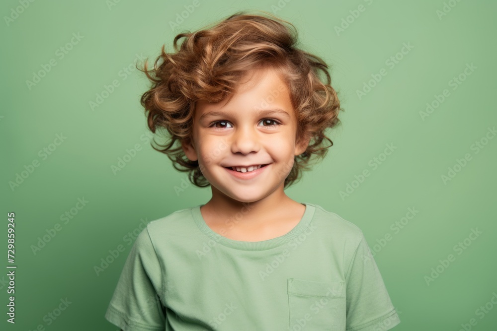 Portrait of a smiling little boy in a green t-shirt Portrait of a smiling little boy in a green t-shirt