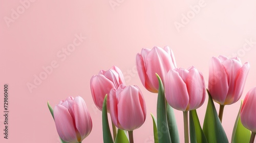 Pink tulips on a pink background #729860400