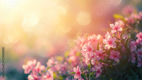 Sunlight on Easter flowers photo