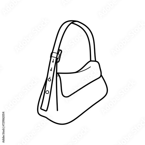 Women's bag, crossbody, tote, shopper, hobo, clutch, purse, purse. Fashionable leather accessories. Hand drawn fashion vector illustration. Isolated elements