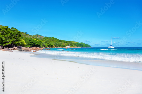 Lazio Beach  Island Praslin  Indian Ocean  Republic of Seychelles  Africa.