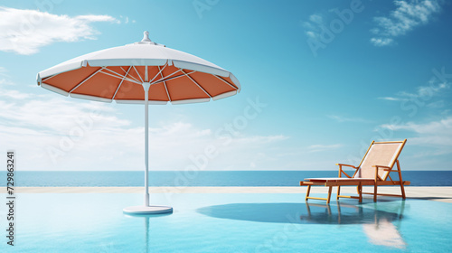 Swimming pool with beach umbrella
